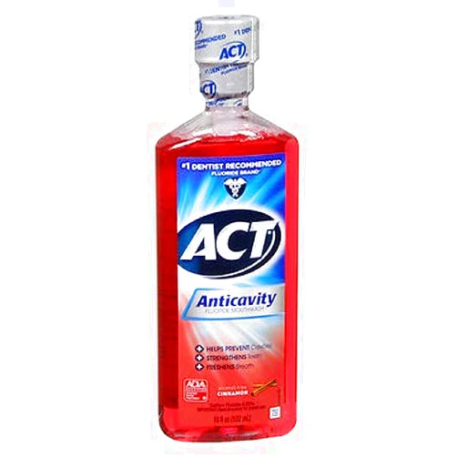 Act Act Anticavity Fluoride Mouth Rinse Alcohol Free, Cinnamon 18 oz (Pack of 3)