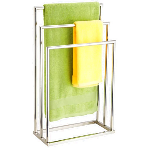 DECLUTTR Free Standing Towel Racks for Bathroom, 3 Tier Stainless Steel Bathroom Towel Rack, Towel Drying Rack Stand for Outdoor Poolside, Blanket Holder, Chrome, DECLUTTR
