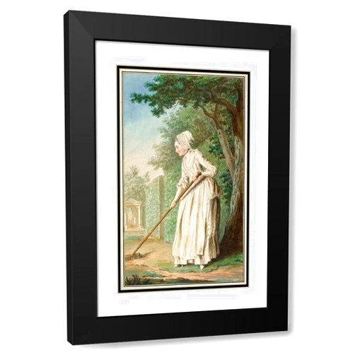 ArtDirect The Duchess of Chaulnes as a Gardener in an Allee, 1771 13x18 Black Modern Wood Framed with Double Matting Museum Art Print by Carmontelle, Louis Carrogis de