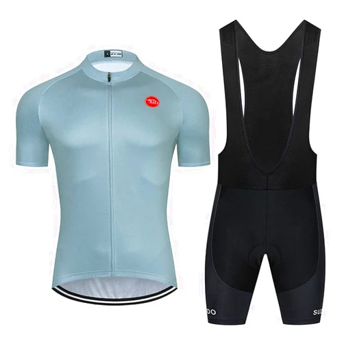 SUDU SUDO Men's Cycling Jersey Set Road Bike Shirts Short Sleeve Breathable Cycling Clothing Bib Shorts with 20D Gel Padded