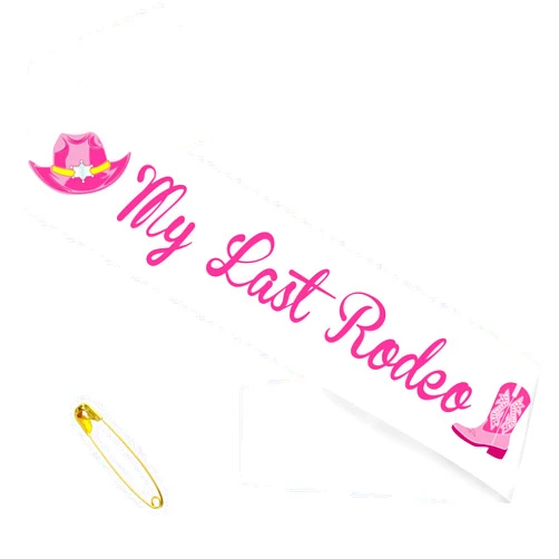 Generic Hot Pink My Last Rodeo Sash, White Funny Bride to be Sash for Let’s Go Girls Western Cowgirl Bridal Shower Bachelorette Party Decorations Accessory Favors, Nashville Bride Sash(White+Hot Pink)