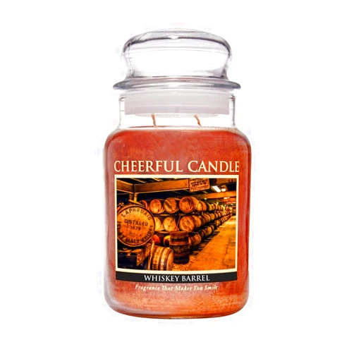 A Cheerful Giver - Whiskey Barrel - 24oz Scented Candle Jar - Cheerful Candle -135 Hours of Burn Time, Gift for Father's Day