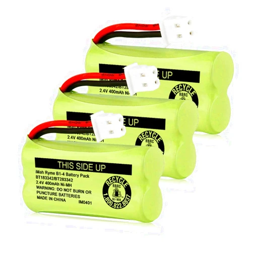 iMah BT183342/BT283342 2.4V 400mAh Ni-MH Battery Pack Compatible for BT166342/BT266342 BT162342/BT262342 2SN-AAA40H-S-X2, 3-Pack