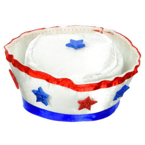 Beistle Patriotic Sailor Hat Hair Clip (white w/red & blue trim) Party Accessory (1 count) (1/Pkg)