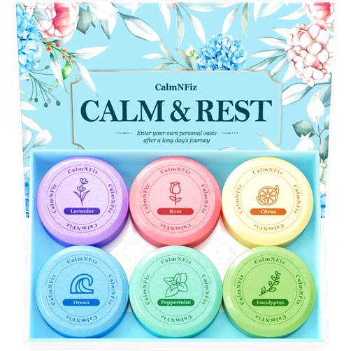 CalmNFiz 6 Pack Shower Steamers, Bath Bombs with Individually Wrapped, Variety Shower Tablets for Her, Birthday Presents for Men and Women Who Have Everything(6 Scents)