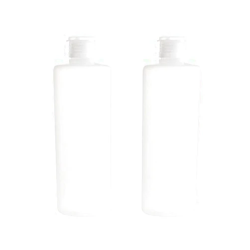 UPSTORE 2PCS Empty Refillable Plastic Clear Soft Tube Squeeze Bottle Jars With Flip Cover Cosmetic Makeup Packing Storage Holder Containers for Toner Lotion Shower Gel Cleaser Shampoo (200ml/6.8oz)