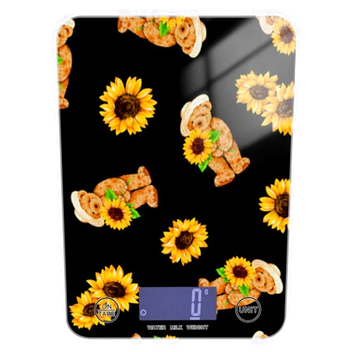 DOMIKING Bear Sunflower Food Scale Waterproof Digital Kitchen Scales Weight Ounces and Grams with Coffee Scale for Kitchen Cooking Baking