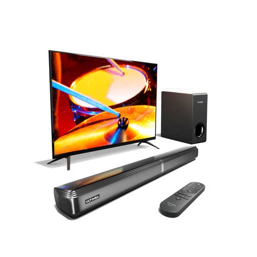 ULTIMEA 4.1ch Sound Bar for Smart TV with Subwoofer, Peak Power 200W, 2-in-1 Detachable Soundbar for TV, Bluetooth 5.3, Bass Adjustable, 3 EQ Modes TV Sound Bar, HDMI ARC/Optical/Aux, Apollo S50