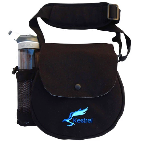 Kestrel Black Disc Golf Bag - Fits 6-10 Golf Discs + Bottle - For Beginner & Advanced Golfers - Extremely Durable Canvas - Frisbee Golf Bag - Small Sling/Shoulder Disc Golf Bag For Men & Women