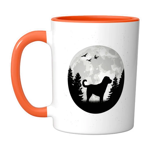 Kangal Hund Türkischer Kangal Kleidung Kangal Moon Anatolian Shepherd Dog Kangal Ceramic Mug, Orange/White