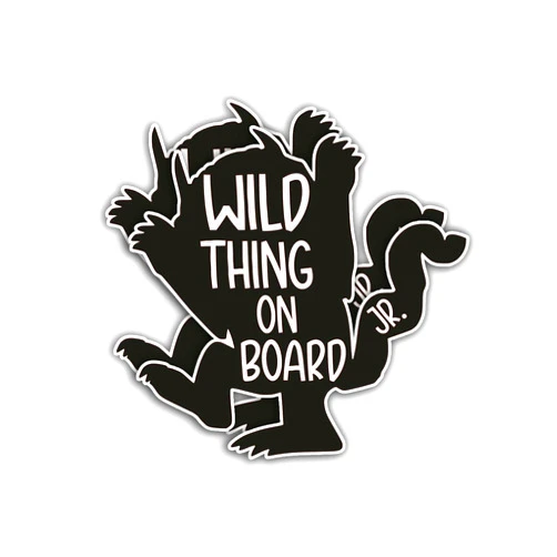 eDesign 2-Pack Wild Thing on Board Baby on Board Sticker for Cars - 5 Inches - Baby in Car Sticker for Cars Truck SUV Van Window Bumper Baby on Board Decal