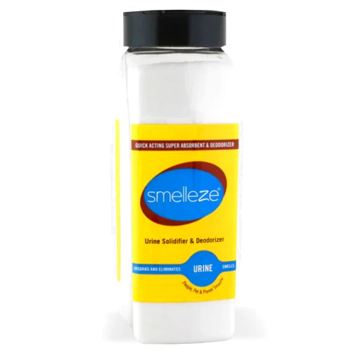 SMELLEZE Urine Super Absorbent, Solidifier & Deodorizer: 2 lb. Powder Rapidly Solidifies Urine & Diarrhea in Pet Loo, Dog Litter Box, Pet Potty Trainer, Portable Urinals/Toilets, Bedpans, etc.