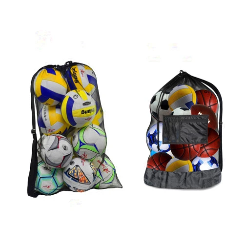 Rudmox Extra Large Mesh Ball Bag, Holding Basketball, Baseball, Swimming Gear or Beach Toy with Shoulder Strap Bottle Holder for SportsTeam and Coach Two Tapye