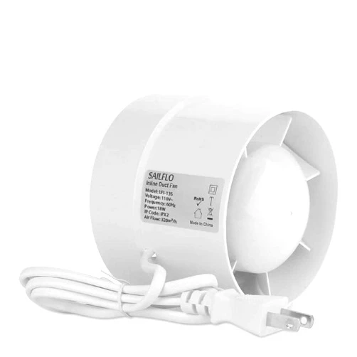 SAILFLO 4 Inch Inline Duct Fan 110V 12W for Bathroom Vent Room Basement Greenhouse Attic Kitchen (4