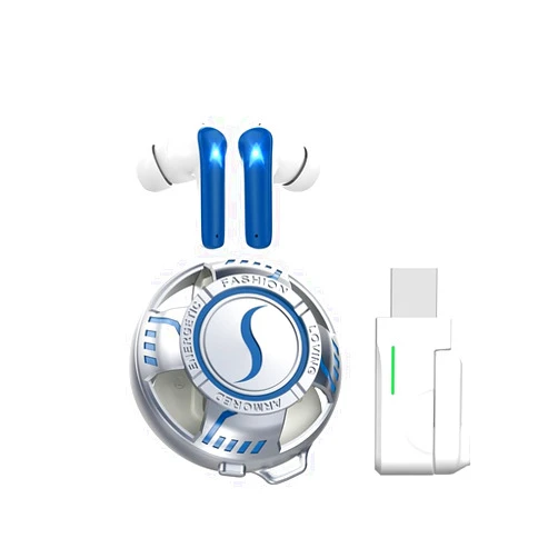 WXW Wireless Bluetooth 5.3 Earbuds Active Noise Canceling Glow Headphones 2.4G Metal Outdoor Wireless Earbuds, 13mm Drivers for Deep Bass, 1H Fast Charging, 5H Play, Fit for Daily, Travel & Sports(Blue)