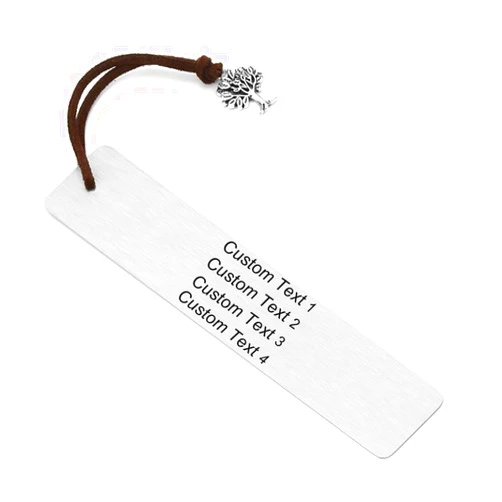 PESOENTH Bookmarks Personalized Custom Bookmarks Free Engraved Text Message Stainless Steel Metal Book Mark for Women Men Kids Readers Gift