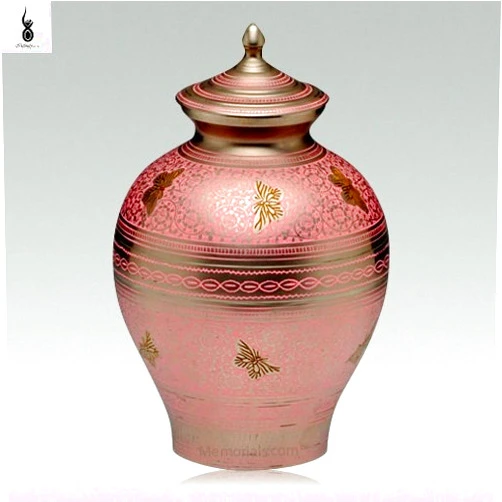 MEMORIALS 4U Memorials4u Decorative Butterfly Brass Cremation Urn for Human Ashes - Adult Funeral Urn Handcrafted and Engraved - Affordable Urn for Ashes - Large Urn Deal