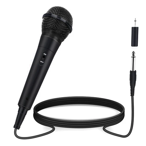 Daakro Handheld Wired Microphone - Dynamic Vocal Mic for Amplifier,Karaoke Microphone w/6.5 ft Cable and ON/Off Switch,Handheld Cardioid Wired Mic for Singing,Compatible w/Amplifier/Mixer/Speaker