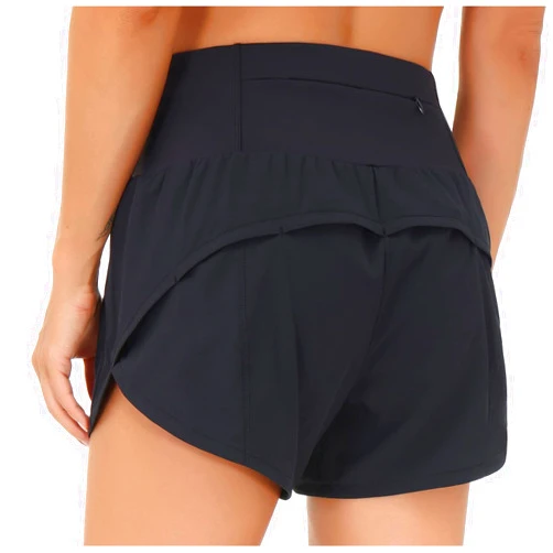 THE GYM PEOPLE Womens High Waisted Running Shorts Quick Dry Athletic Workout Shorts with Mesh Liner Zipper Pockets