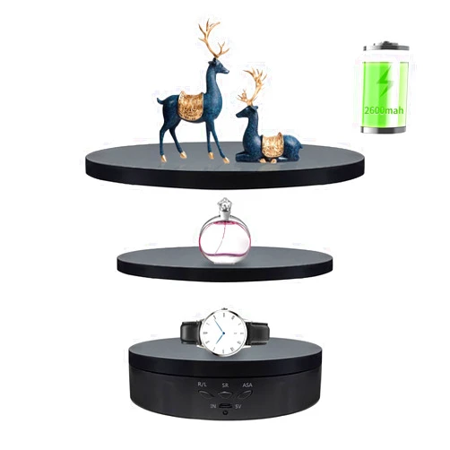 ZLMONDEE 3 in 1 Motorized Rotating Display Stand with 5.74/7.08/8.66 inch Replacement Cover, 360 Degree Turner Cup Rotating Display Stand for Photography Products and Video Show,Max Load 22Lbs