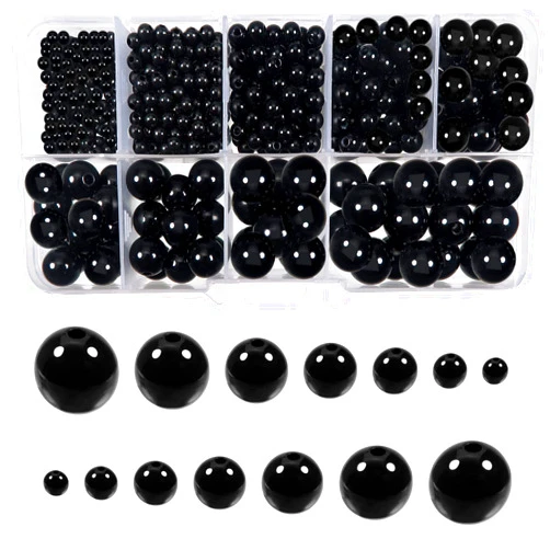 TOAOB THE ONE AND ONLY BABY TOAOB 736pcs Eyes and Noses for Amigurumis Crafts Doll Eyeballs 3mm to 12mm Plastic Black Craft Eyes for Crochet Stuffed Animals Bears Doll Making