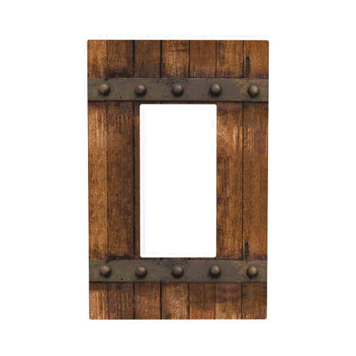 Biondbong Rustic Farmhouse Brown Barn Door Country Light Switch Plate Cover 1 Gang Single Rocker Wall Plates Wood Decorative Switchplate for Bathroom Kitchen Bedroom Home Decor Accessories 5