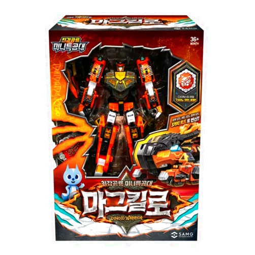 Hwasooboon Mini Force Dinobot Warrior Transforming Robot Figure | 3 Modes with Accessories (Magkilo)