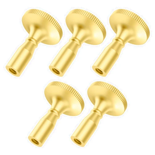 Aifeier ET 5PCS Lamp Turn Knob Replacement, On/Off Replacement Light & Fan Knobs, Metal Lamp Switch Knob for Lamp Socket (Brass)
