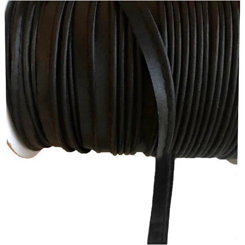 Kyezi Design and Craft 1/8 inch 3mm Cord-Edge Piping Satin Trim, Lip Cord Piping by The Yard, Trim for Clothing Pillows, Lamps, Draperies (Black, 10 Yards)