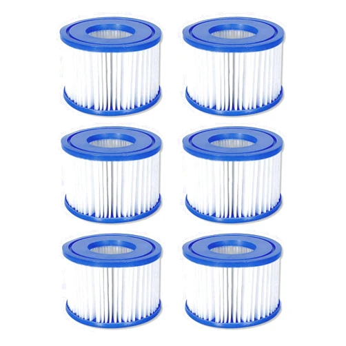 Coleman Bestway SaluSpa 90352E Swimming Pool Filter Pump Type VI Replacement Drop Down Cartridge Accessory for Clean and Hygienic Water (6 Pack)