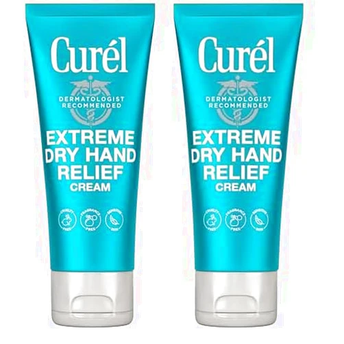 Curel Extreme Dry Hand Dryness Relief, Travel Size Hand Cream, Easily Absorbed for Long-Lasting Relief after Washing Hands, with Eucalyptus Extract, 3 Ounces (Pack of 2)