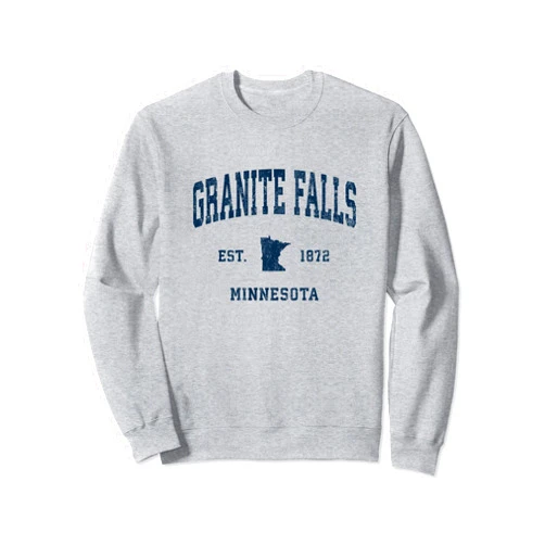 Granite Falls MN Retro T-Shirts & Gifts Granite Falls Minnesota MN Vintage Athletic Navy Sports Desi Sweatshirt
