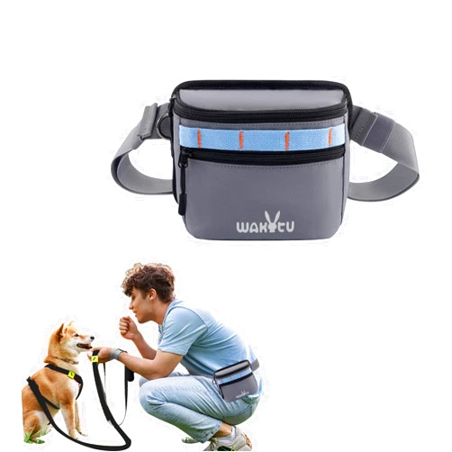 Wakytu Dog Training Treat Pouch for Doggie Puppy Treat Snack Bags Reward Pouch Bait Bag Dog Treat Carrier Holder with Clip Waist Belt
