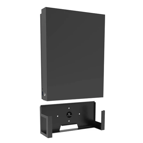 Monzlteck Wall Mount for Xbox One X (Not Fit for One Original)，All Metal Vertical Hanging On Wall with Power Botton Left/Right,Wall Shelf Bracket for X1X