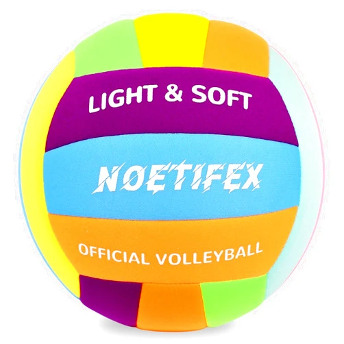 Noetifex Soft Volleyball-Super Soft Fabric Light Volleyball for Indoor Practice Safe and Quiet Kids Youth Beginners House Yard Training Practice Games(Deflated)