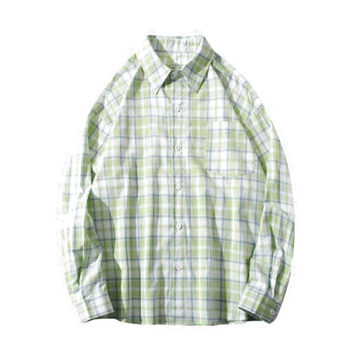 Jamgty Men's Loose Fit Cotton Button Down T-shirts Long Sleeve Lapel Collar Blouses Plard Print Casual Tops with Pockets