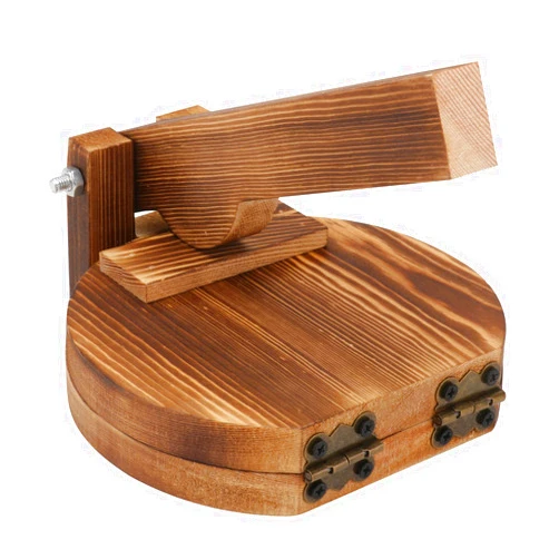 DOITOOL Wood Tortilla Press, Dumpling Skin Maker Presser Traditional Wood Dough Presser Tortilla Sope Maker, Heavy Duty Corn Tortilla Machine