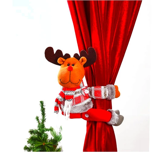 Exltoy Elk Christmas Tree Topper - Unique and Funny Xmas Plush Stuffed Snowman Hugger Decoration with Velcro for Christmas Tree, Wine Bottles, Curtains - Festive Holiday Decorations Gift