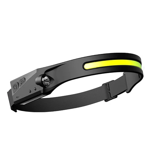 ExcelPorm LED Headlight Work Headlamp USB Rechargeable Flashlight Head Torch with 230° Illumination Waterproof ABS Motion Sensor Headlamp 5 Modes Headtorch for Camping Fishing Running Hunting (Black)