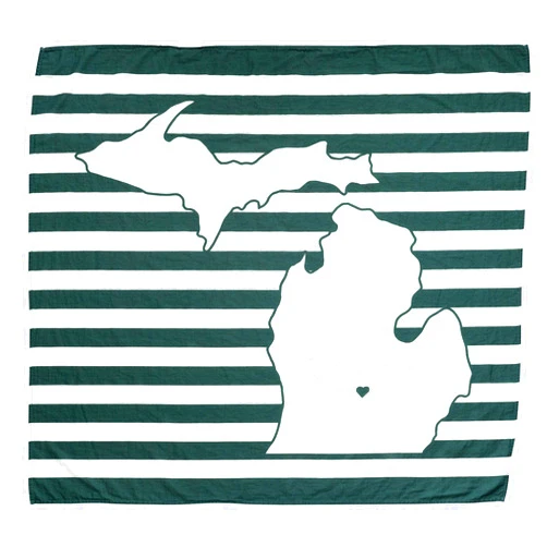 TWIG & BALE Michigan State Baby Blanket Organic Cotton Muslin Swaddle Blanket - 47