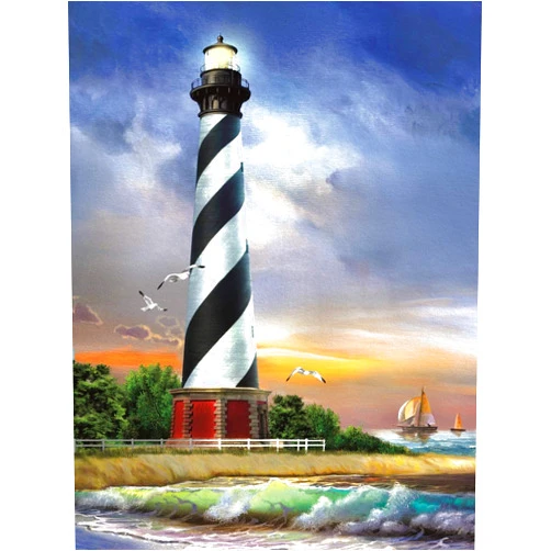 SUNSOUT INC - Cape Hatteras Lighthouse - 500 pc Jigsaw Puzzle by Artist: Tom Wood - Finished Size 18