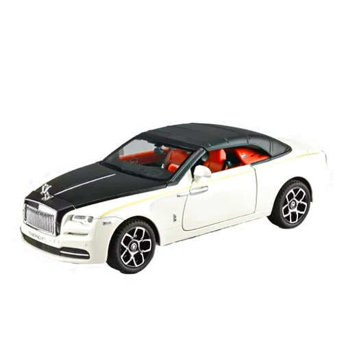 SHIMIANWA for 1: 24 Dawn Car Model Simulation Alloy Convertible Sports Car Sound and Light Pull Back Toy Car Collection(White)