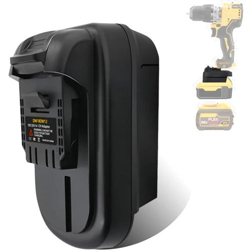 YMWLKJ for DeWalt 20V Battery Adapter to 12V, Convert for DeWalt 20V 60V Battery to 12V Battery Replacement, Work for DeWalt 12V Cordless Tools Below 120W (Only DM18DW12 Adapter Included)