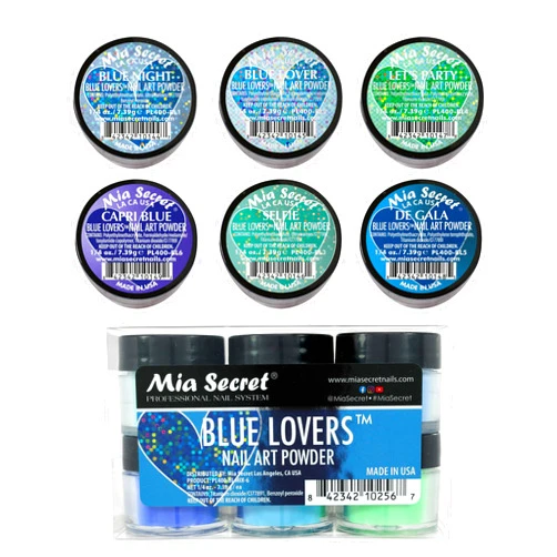 Mia Secret 6PC Mia Secret Acrylic Nail Art Powder Collection (BLUE LOVERS)