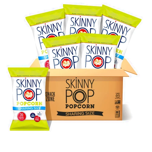 SkinnyPop Original Popcorn, Gluten Free, Vegan Popcorn, Non-GMO, Healthy Popcorn Snacks, Skinny Pop 6.7oz Party Sized Bags (6 Count)