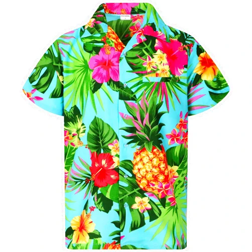 KING KAMEHA Hawaiian Shirt Men Funky Casual Button Down Shortsleeve Unisex Flowers Beach Party Flamingo Flowers New