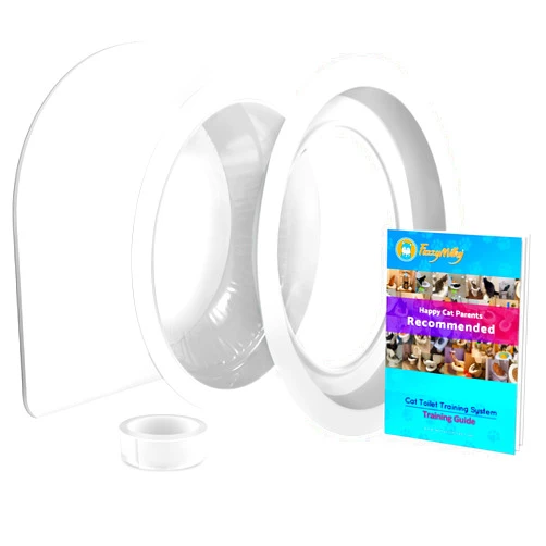 FuzzyMilky Cat Toilet Training System - Cat Toilet Trainer Kit- Teach Cat to Use Toilet Cat Toilet Training Kit