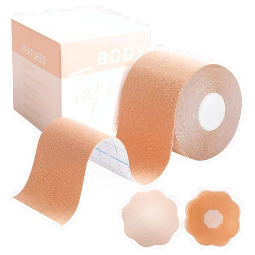 Okela Boob Tape - Breast Lift Tape for Large Breast,Body Tape for Breast Lift w 2 Pcs Breast Petal Adhesive Bra