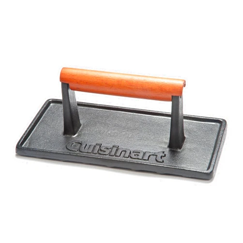 Cuisinart CGPR-221 Cast Iron Grill Press (Wood Handle), Weighs 2.1-pounds