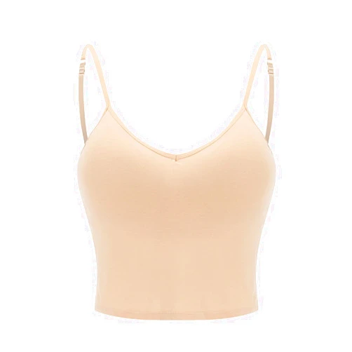 Generic Camisole Tops for Women Built in Bra Pad Bra One Undershirt Crop Tops for Women Trendy Tops with Built in Bra Basics